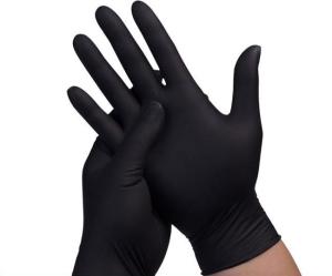 China Disposable Black Nitrile Food Service Gloves Industrial Use 9 Inches factory