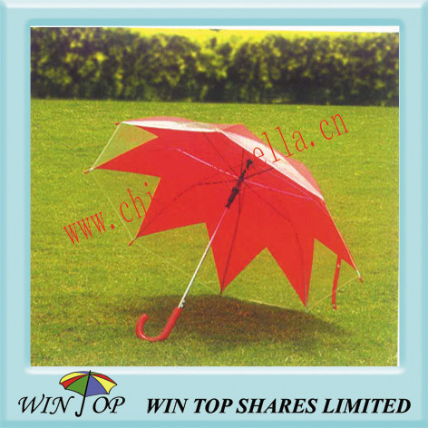 China 23" Auto Straight Maple Leaf PVC Umbrella factory