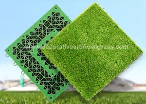 China Polypropylene Yarn Interlocking Fake Synthetic Grass Decor 30*30cm 50*50cm factory