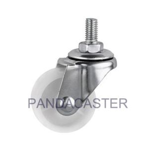China 2 Inch PP White Caster Wheels Threaded Rod Swivel Furniture Casters factory