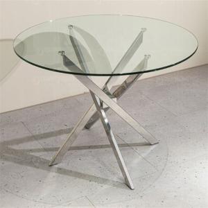 China 8mm Tempered Glass Top Dining Table with Modern Furniture Frame in Customized Color factory