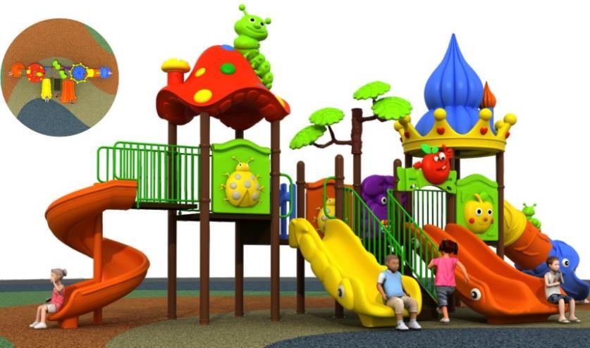 Thomas theme commercial garden slide baby outside play equipment