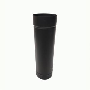 China Black Straight Insert 500mm Single Wall Black Stove Pipe factory