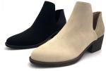 Rubber Outsole Women Shoe Boots In Nude With Pull On Closure
