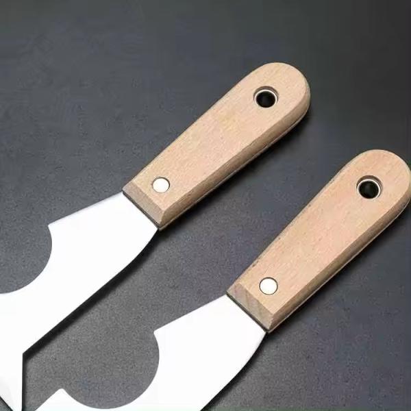 Wooden Handle Stainless Steel Paint Scraper Taping knife Multifunctional Putty