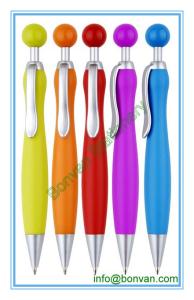 China rubber sprayed special design gift ball pen, ball shape click action factory