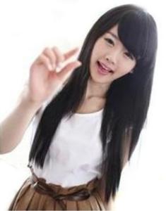 China Cute natural Fashion Long Straight Wig Kanekalon BLACK Full Wigs factory