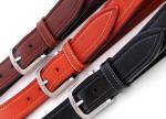 Zinc Alloy Buckle Mens Leather Dress Belt Contrast Color Stitching Width 3.5cm