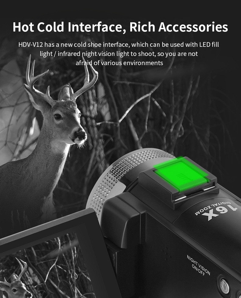 Vlog 4k Digital Video Camera Home Camcorder Film 1080P HD With Infrared Night Vision
