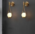 Mdern Glass ball wall scones bedside Bedroom Brass Gold Color Minimalist wall