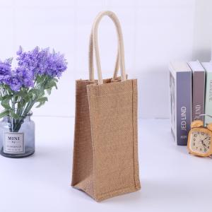 China Natural Linen Jute Tote Wine Bottle Holder Bag factory