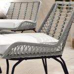 Metal Frame Garden Set 4 Seating Balcony Furniture Plastic Rattan Patio
