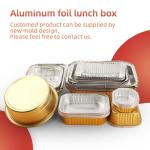 Disposable aluminum foil tray with plastic lid take away food storage packaging