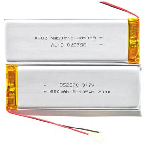 China High Discharge Rate Battery Full Capacity KC 352570 600mAh Lithium Polymer Battery Pa 3.7V Rechargeable Lithium Battery factory