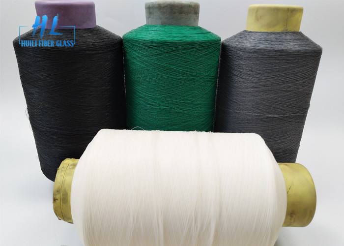 0.28mm Diameter PVC Coated Fiberglass Mesh Yarn , PVC Coated Mesh Fabric Yarn