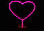 Pink Heart Hazard Free 12VDC EU Plug USB Neon Signs For Gift