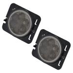 IP 68 Jeep Wrangler Headlights , 2x Smoked LED Front Fender Flare Turn Signal