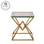 50cmx50cmx55cm Stainless Steel Side Tables For Living Room with Glass Top