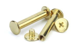 China Yellow Brass Big Flat Head Butt Screws Book Photo Chiago Screws Chicago Binding Screws factory