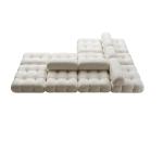 Teddy Hotel Lobby Furniture Fabric White Lamb Wool Sofa Modular Combination