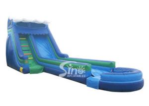 China 13 mts long outdoor kids parties inflatable wavy water slide for summer water fun factory