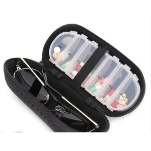 new style 7case plastic pill box with glasses box, one week 28 compartment with