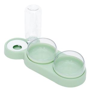 China 500ml Plastic Automatic Pet Feeder Bowl Raised Stand Double Bowl Pet Feeder factory