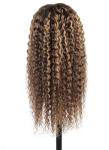 Deep Wave Brazilian Human Hair Wigs Lace Frontal Blonde Brown Mix Color Custom