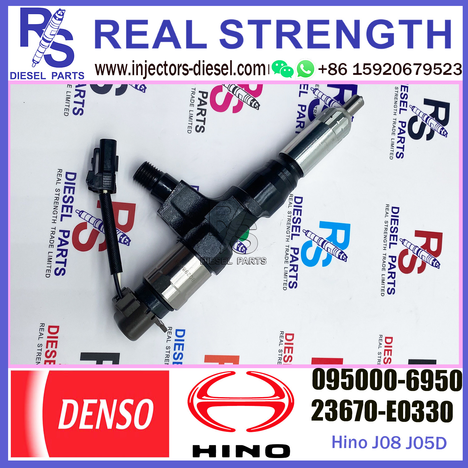 Diesel common rail injector 23670-E0330 9709500-695 095000-6951 095000-6950 for HINO J05C J05D diesel