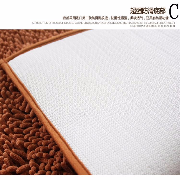 Solid color polyester chenille living room rug mat