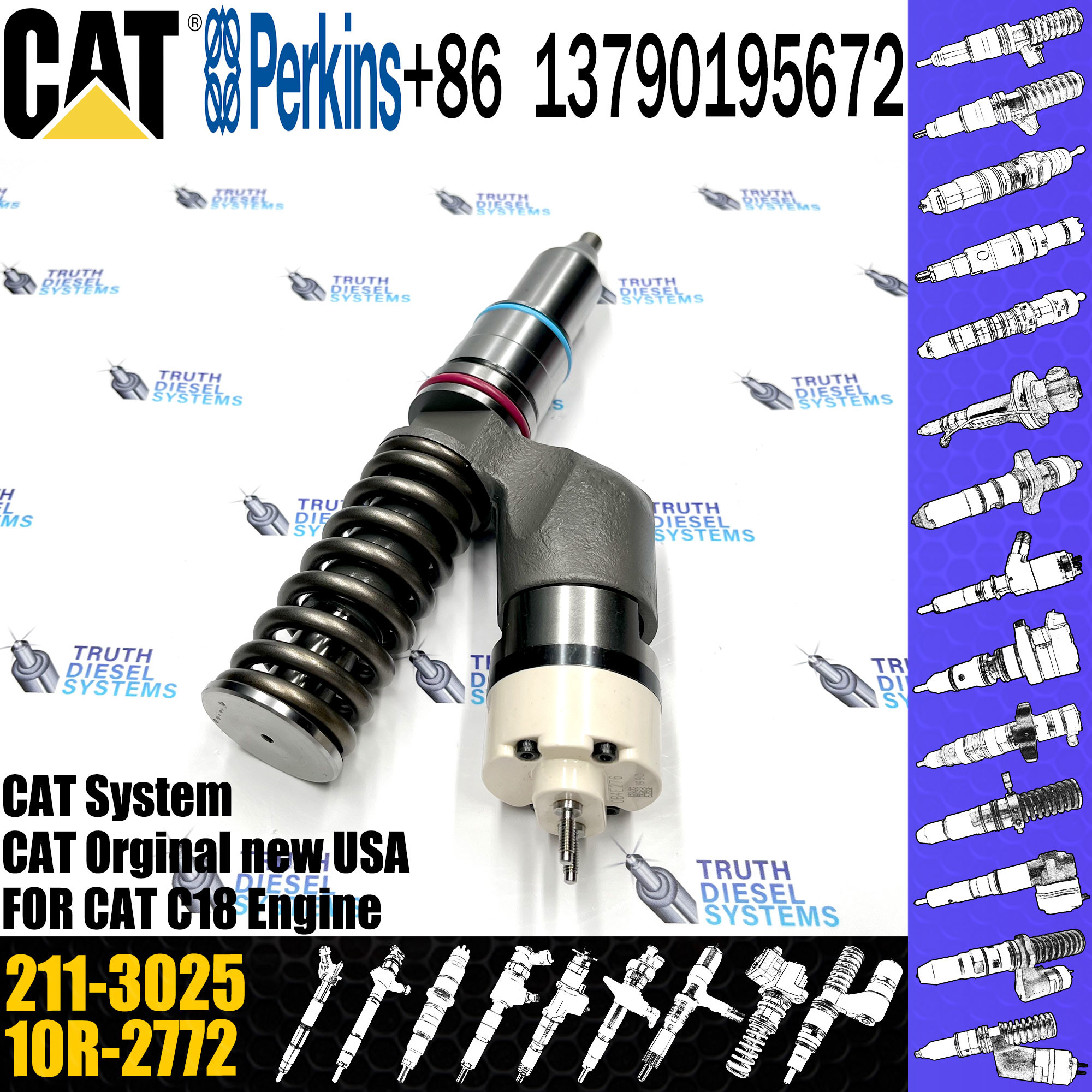 Diesel Engine Injector 235-1401 10R-3264 10R-7229 200-1117 211-3025 For Caterpillar C18 C15