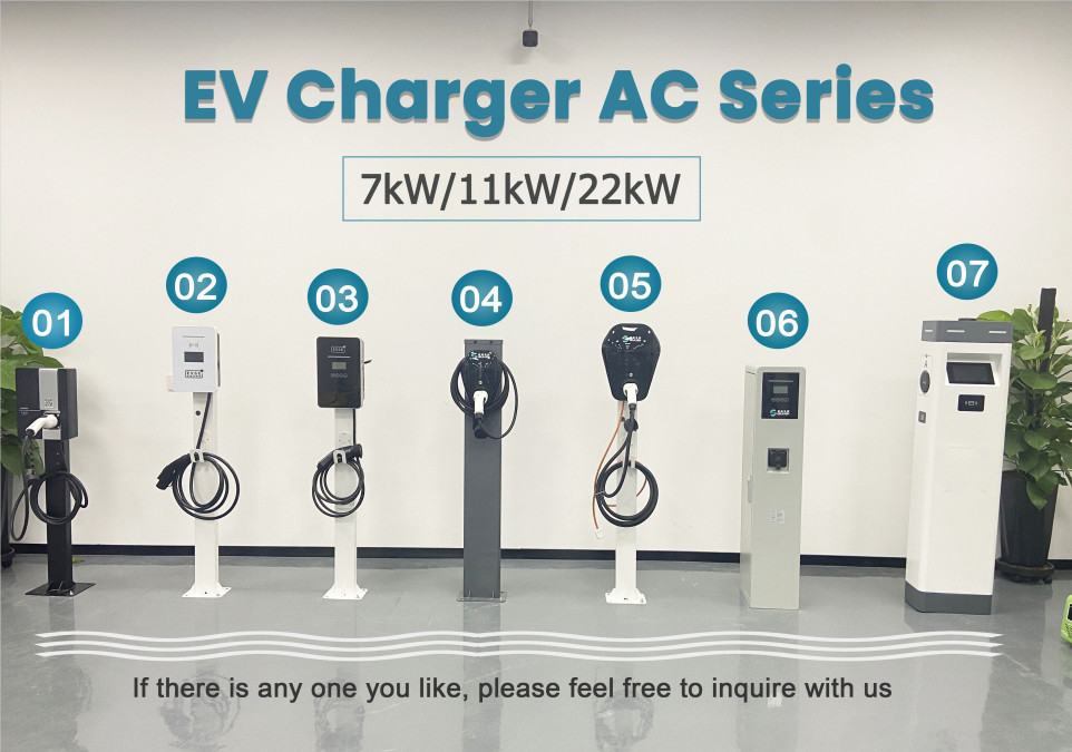 32A Wall Mount AC DC EV Charger with 2.8 LCD Touch Screen CE/UL/TUV Certified