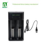 Rechargeable Cylindrical Battery Charger 2 Slots For 18650 18500 20650