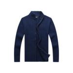 100% cotton Autumn Winter Zipper Sweater Mens Black Cardigan Sweater