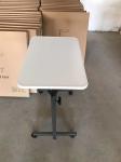 White Patients Hospital Bed Tray Table With Wheels Over Bed Table