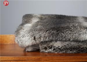 China Gray chinchilla Animal Print Faux Fur Blanket Ostrich Exotic Throws Comforters Mink Backing factory