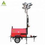 20kw Portable Flood Lights With Generator Plants 7m Metal Halide 1800rpm