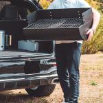 Outdoor Garden Party BBQ Grill with Trolley Cooking Area 67*38 cm Chrome Plated