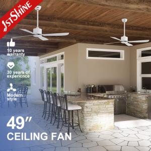 China 110-240V/50Hz-60Hz White Iron Ceiling Fan with Smart Remote and 4 Blades 1stshine factory