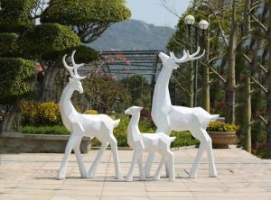 China Painted Surface Garden Animal Statues Stainless Steel Garden Ornaments factory