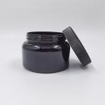 Black Round Single Wall PET Plastic Cosmetic Jars 500ml For Body Butter