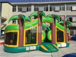 Tropical Commercial Inflatable Castle 0.55mm PVC Amusement Jungle Themed