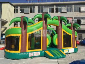 China Tropical Commercial Inflatable Castle 0.55mm PVC Amusement Jungle Themed Inflatable Playground factory
