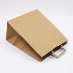 FSC Recyclable Flat Handle Kraft Paper Shopping Bags For Clothing Packaging