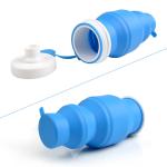 Silicone outdoor sports folding water bottle 530ml food grade silicone logo