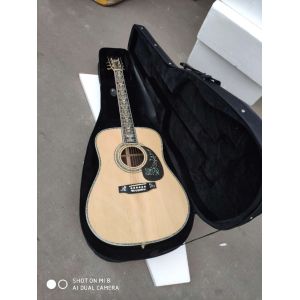 China Handcraft deluxe abalone inlay binding solid spruce top cocobolo back sides D45l acoustic guitar factory
