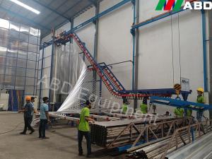 China steel door/fence/pipe surface finish electrostatic powder coating line for powder curing factory