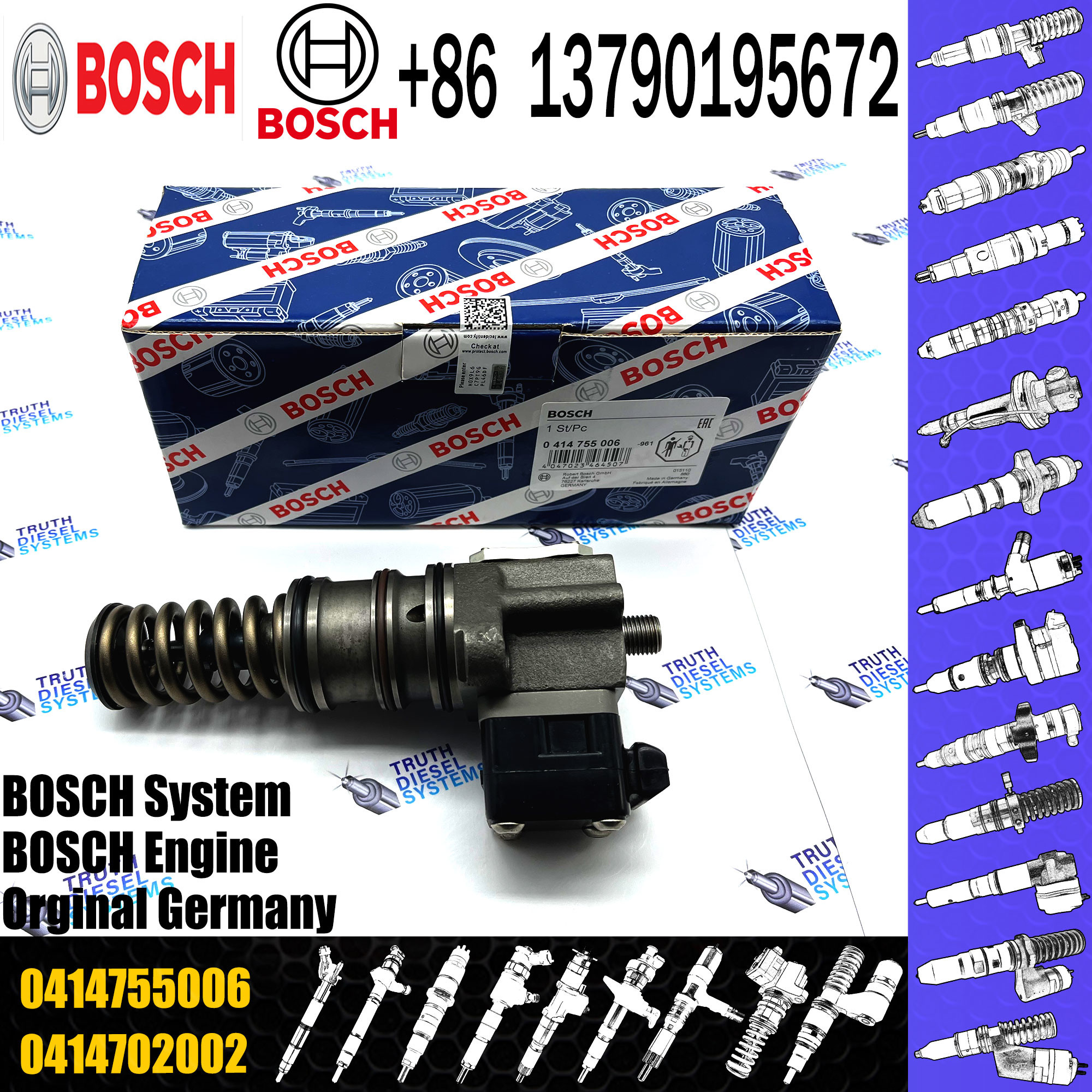 Diesel Common Rail Fuel Injection Unit Pump 0414755002 0414755003 0414755006