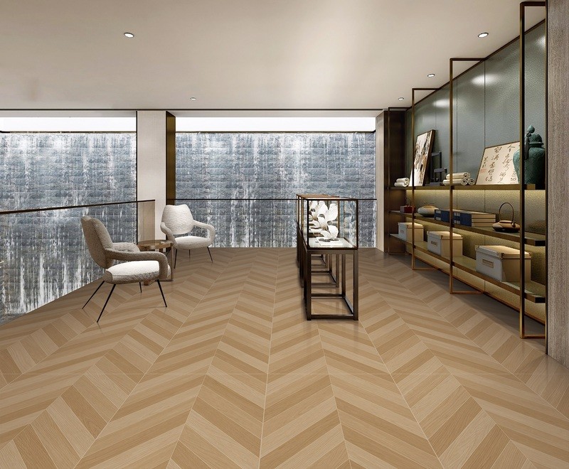 Fishbone 600x1200mm Decorative Tiles Vintage Tiles And Indoor Wall Wood Look Porcelain Tile For Hotel