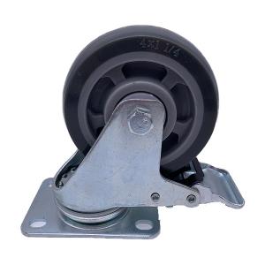 China Polyurethane Swivel Plate Caster Wheel with Locking 100mm factory